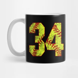 Fastpitch Softball Number 34 #34 Softball Shirt Jersey Uniform Favorite Player Biggest Fan Mug